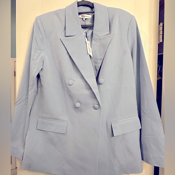 We wore what double breasted blazer women size medium Storm Baby blue NWT - Picture 2 of 9